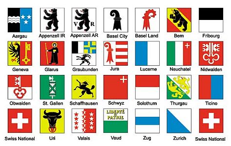Wapens 26 Zwitserse kantons